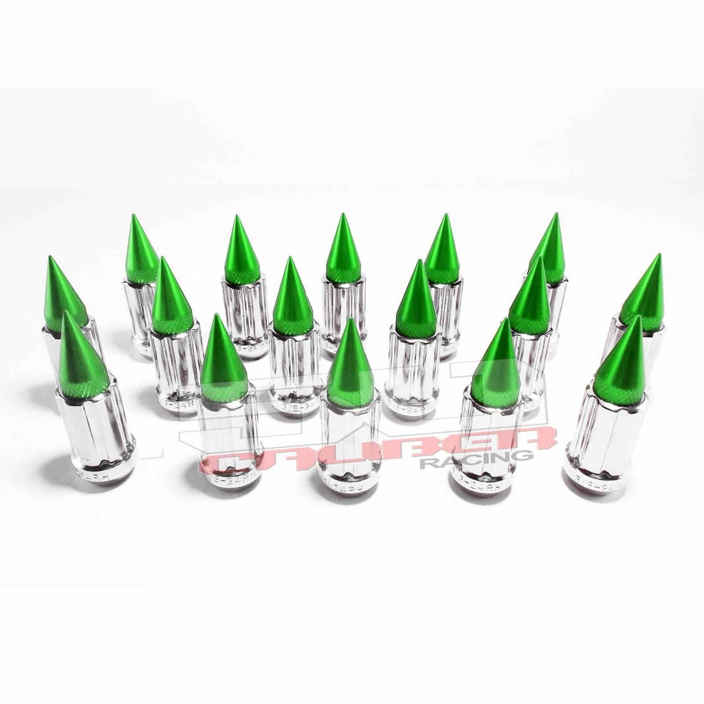 12 x 1.5 mm Chrome Spiked Lug Nuts Anodized - 16 Pack