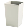 Rubbermaid Plaza Waste Container Rigid Liner, Square, Plastic, 35 gal, Beige