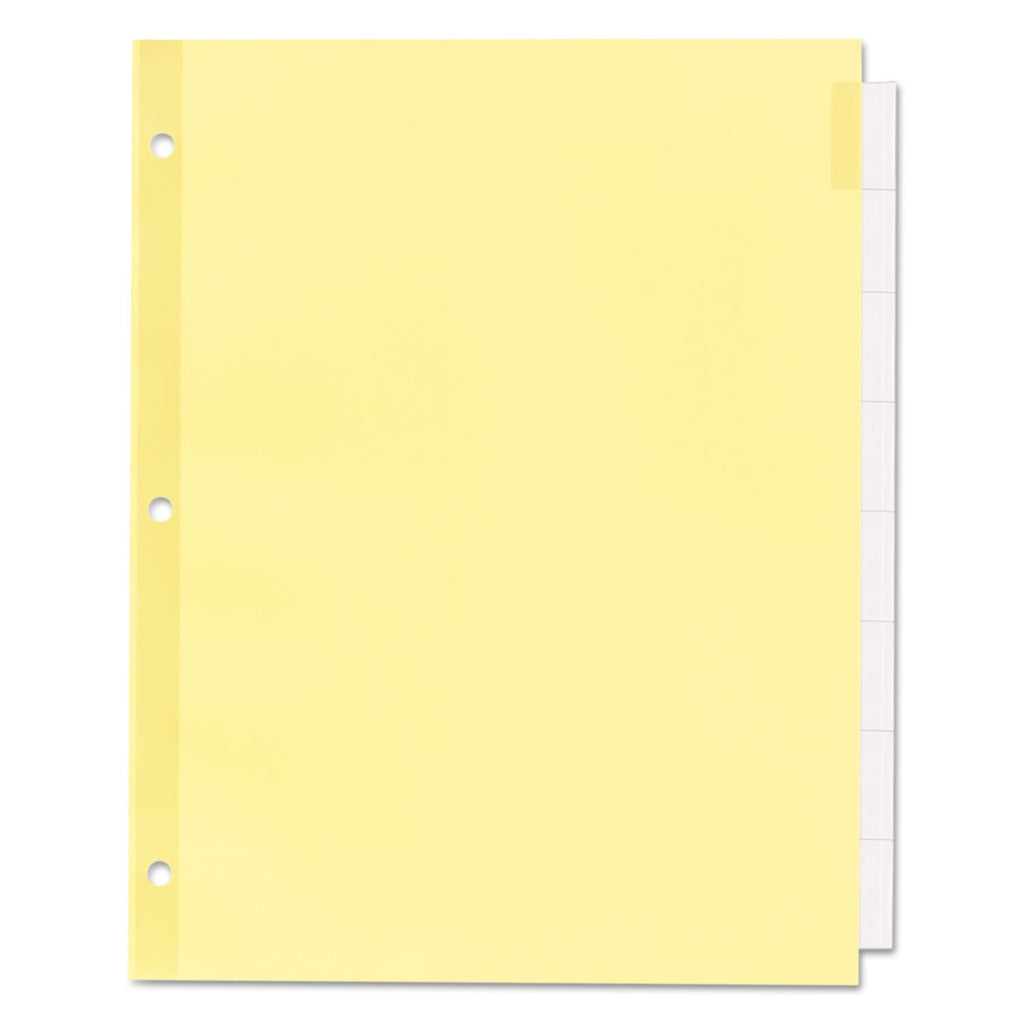 Office Essentials Plastic Insertable Dividers, 8-Tab, 11 x 8.5, Clear Tabs, 1 Set