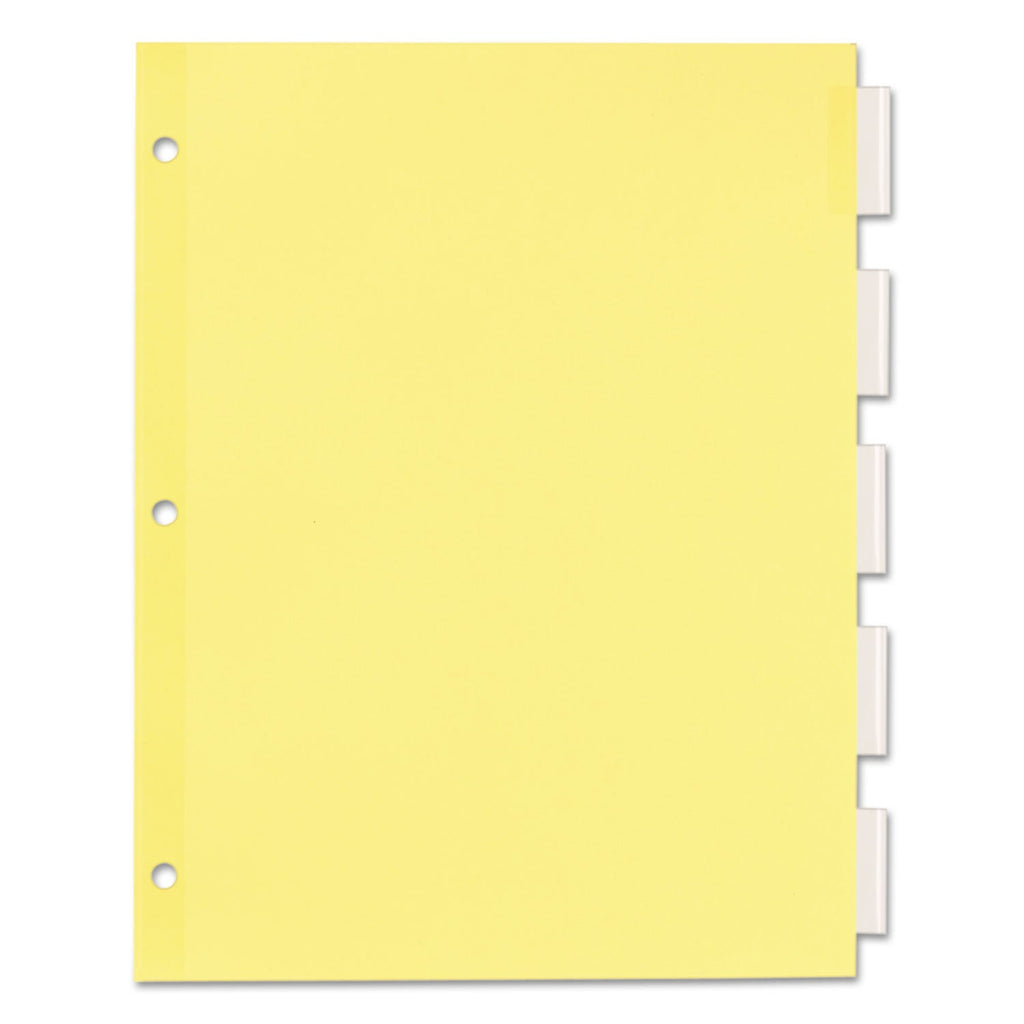 Office Essentials Plastic Insertable Dividers, 5-Tab, 11 x 8.5, Clear Tabs, 1 Set