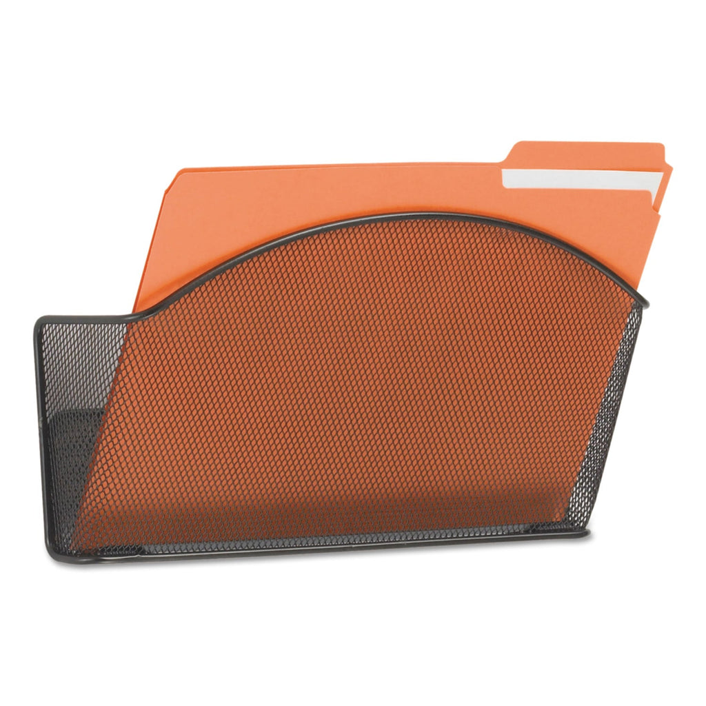 Safco Onyx Mesh Wall Pocket, Letter Size, Black, 12" x 3" x 9", Black