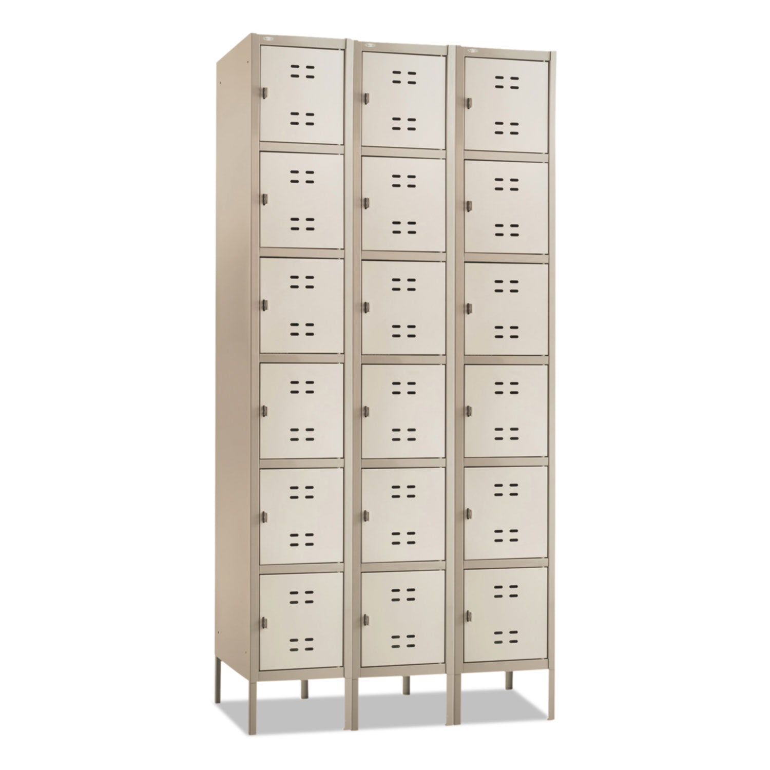 Safco Three-Column Box Locker, 36w x 18d x 78h, Two-Tone Tan