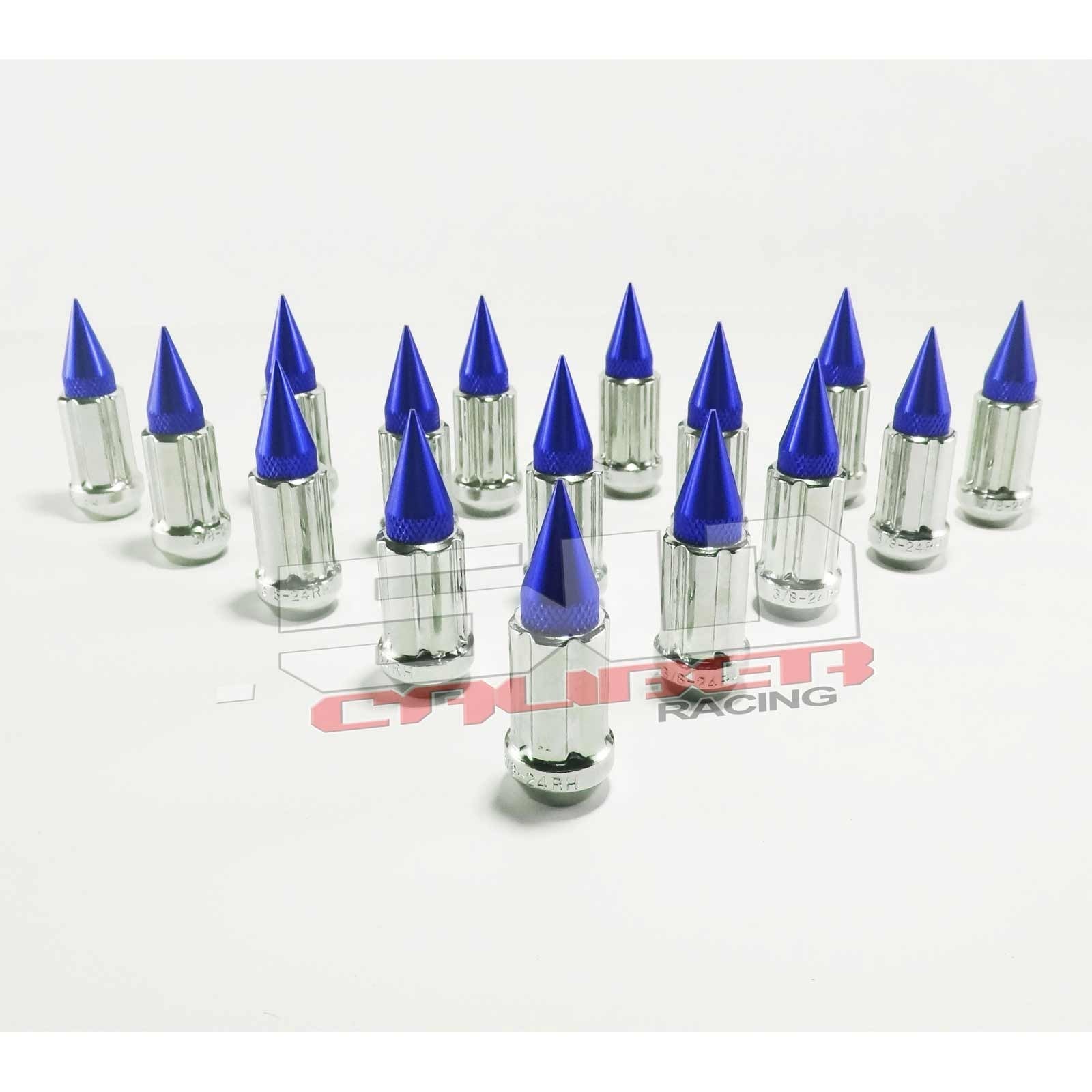 3/8 x 24 Chrome Spiked Lug Nuts Anodized - 16 Pack