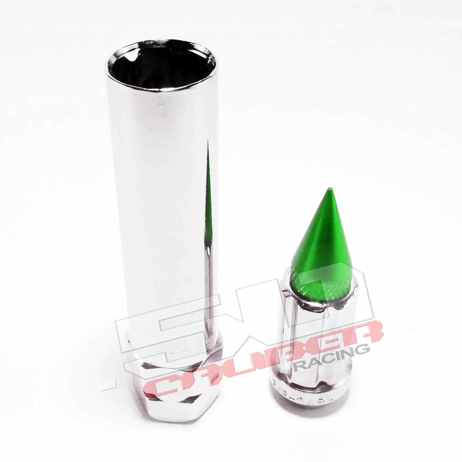 3/8 x 24 Chrome Spiked Lug Nuts Anodized - 16 Pack