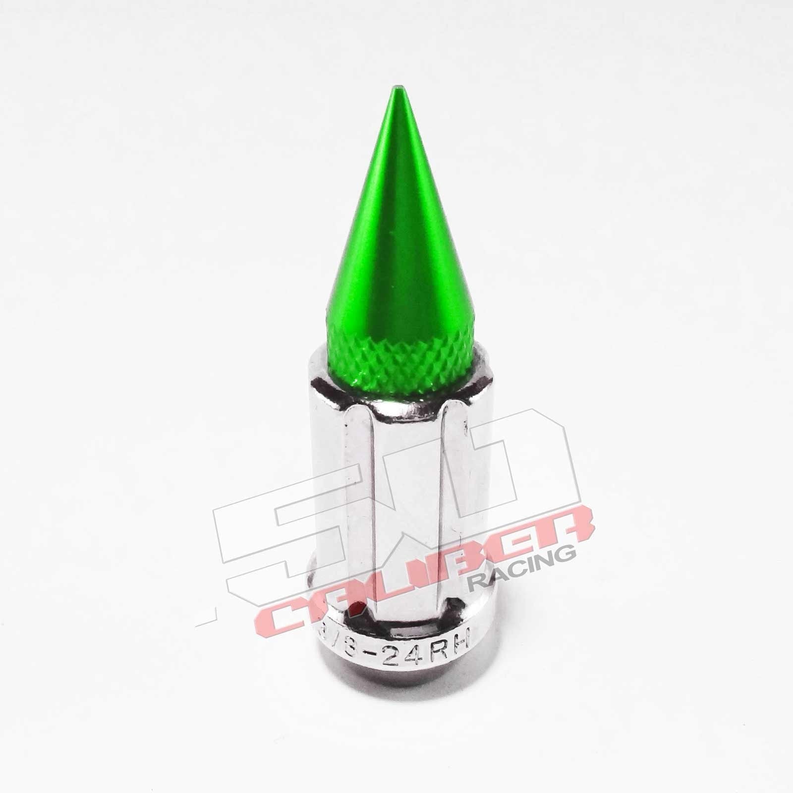 3/8 x 24 Chrome Spiked Lug Nuts Anodized - 16 Pack
