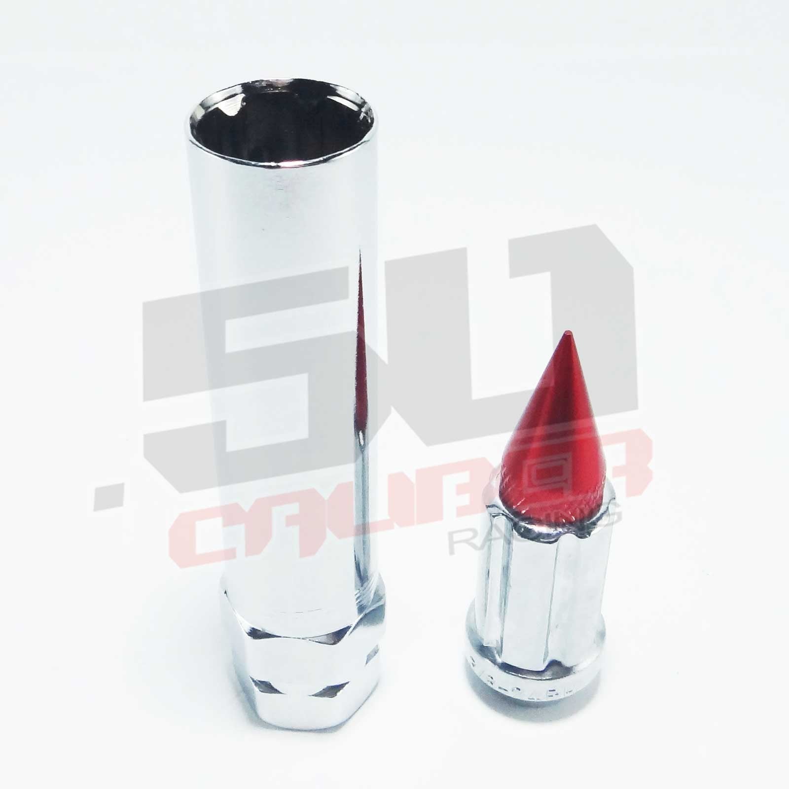 3/8 x 24 Chrome Spiked Lug Nuts Anodized - 16 Pack