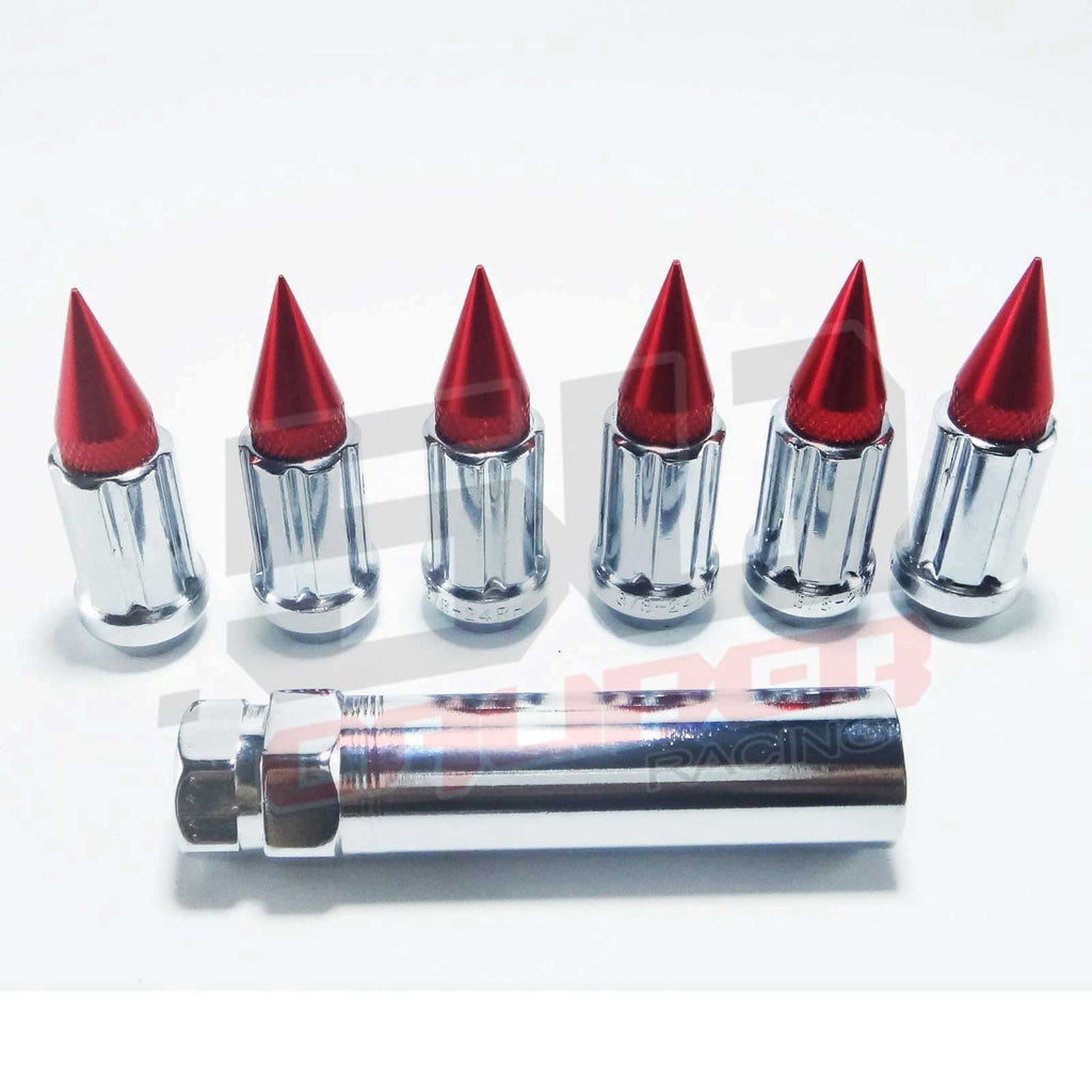 3/8 x 24 Chrome Spiked Lug Nuts Anodized - 16 Pack