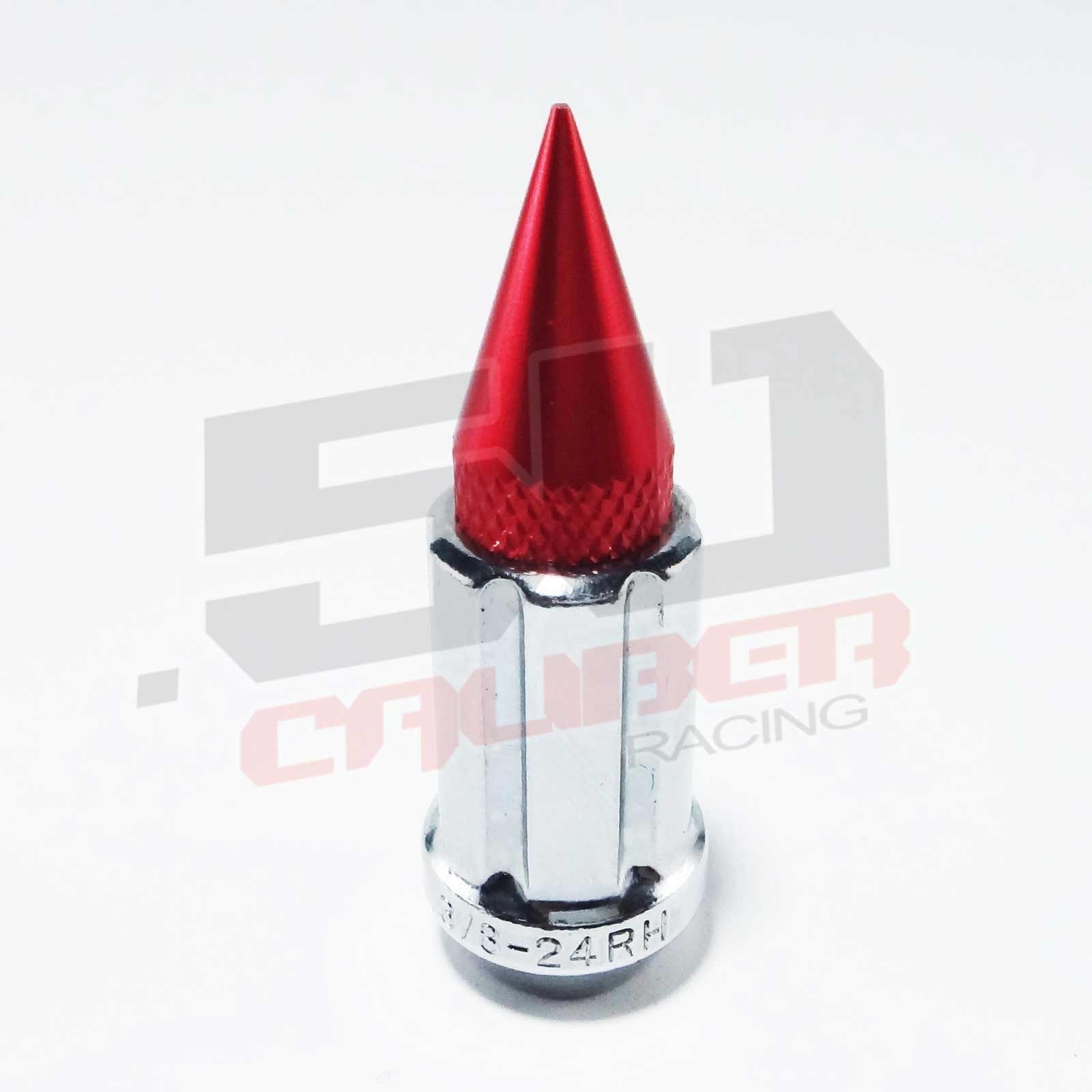 3/8 x 24 Chrome Spiked Lug Nuts Anodized - 16 Pack