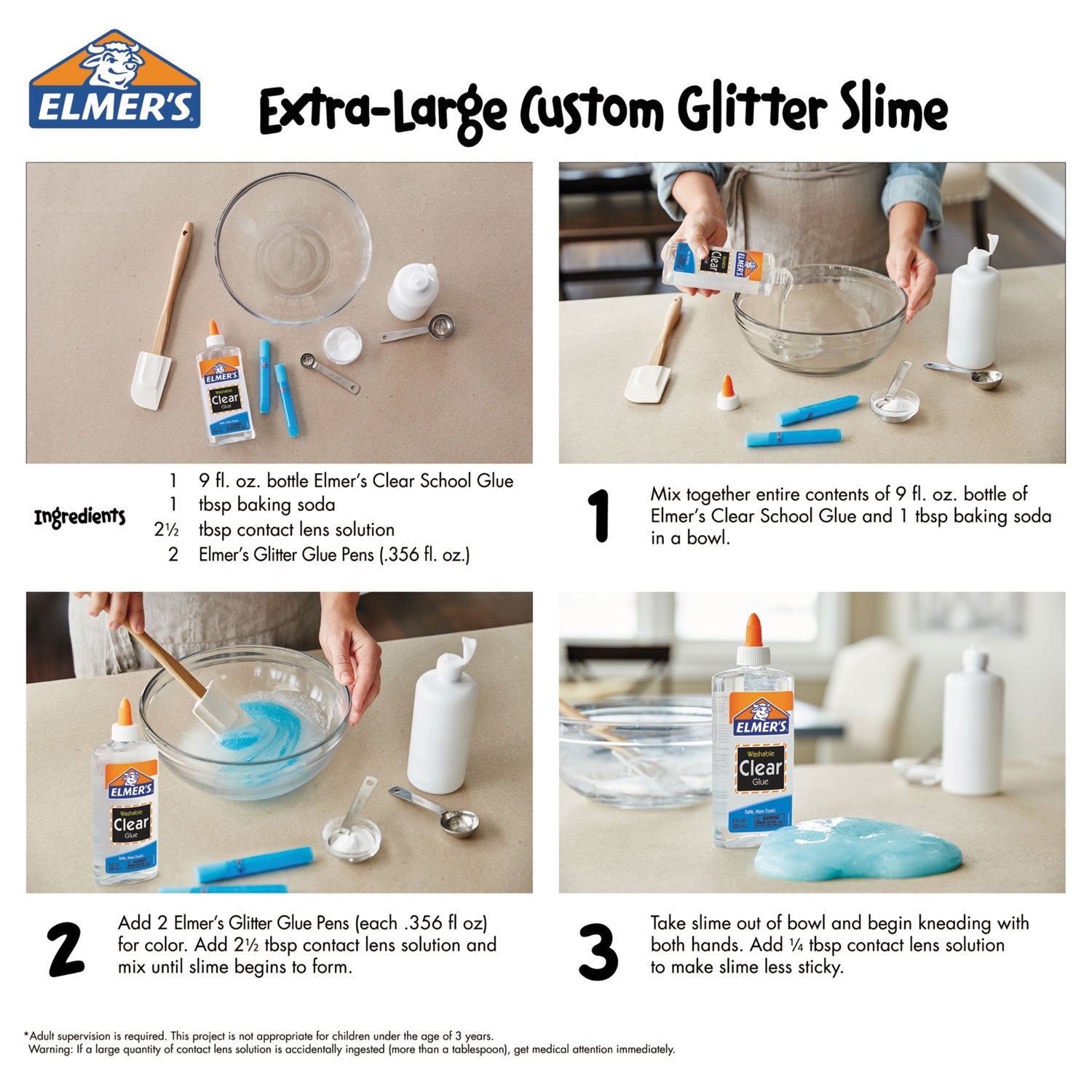 Elmer's Washable School Glue, 5 oz, Dries Clear