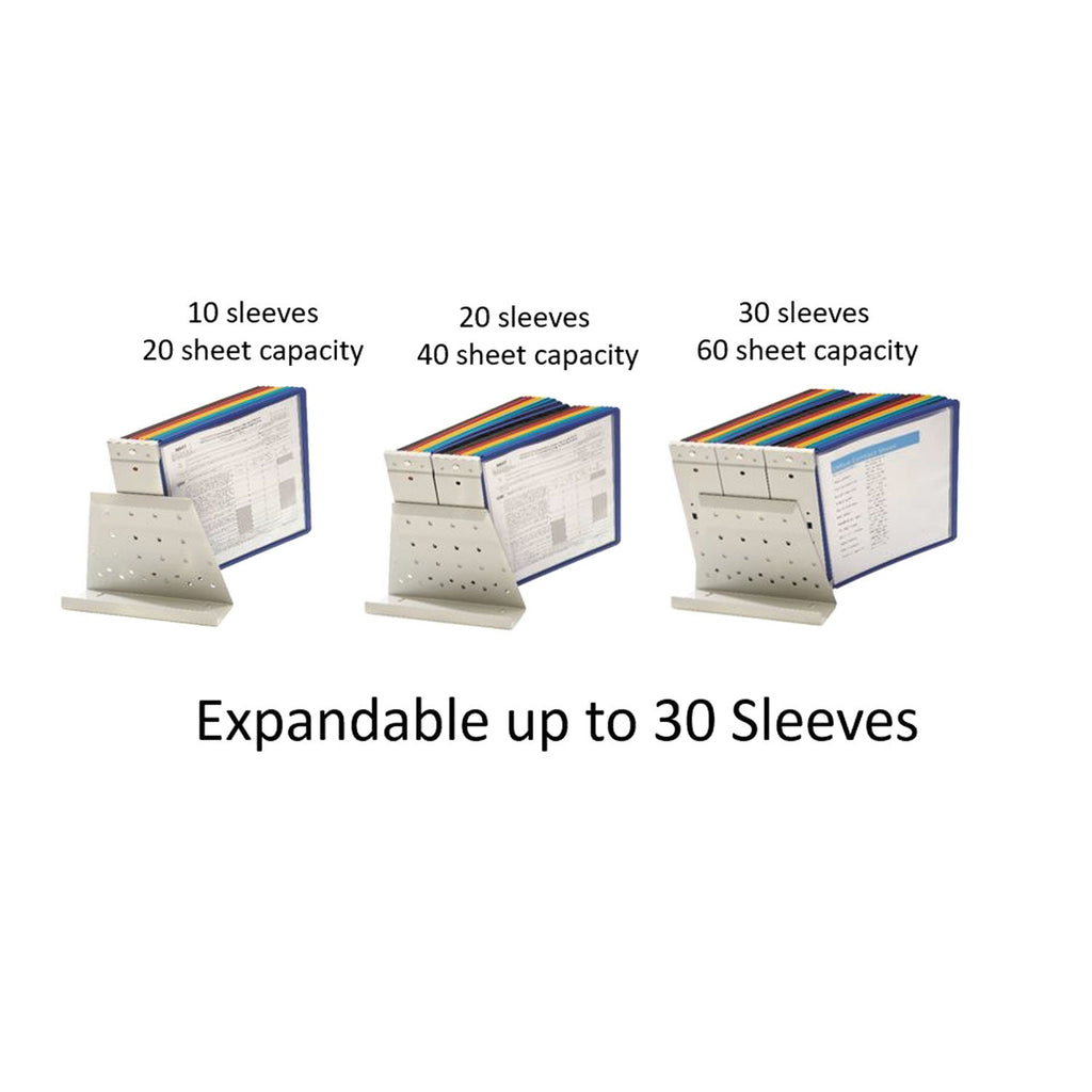 Durable VARIO Reference Desktop System, 10 Panels, Assorted Borders and Panels