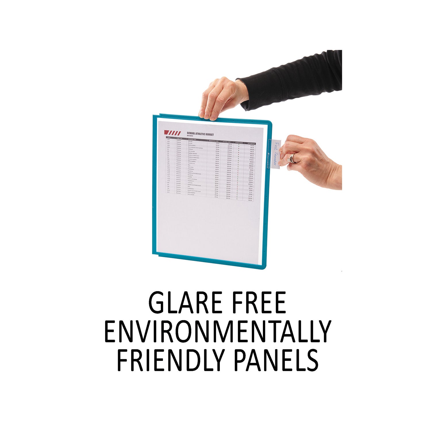 Durable SHERPA Desk Reference System, 10 Panels, 10 x 5.63 x 13.88, Assorted Borders