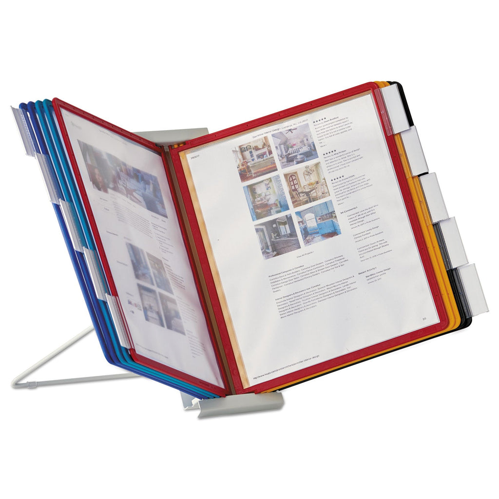 Durable InstaView Expandable Desktop Reference System, 10 Panels, Assorted Borders