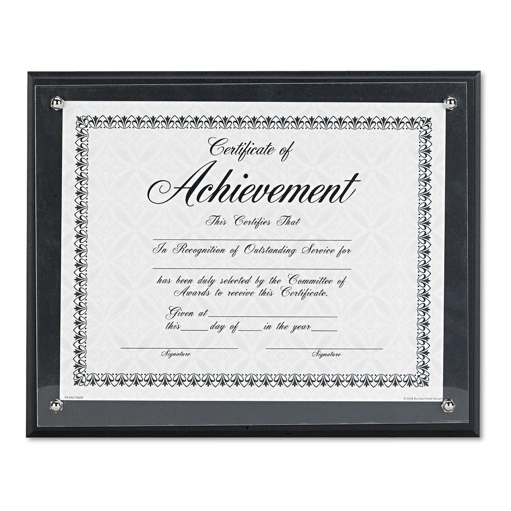 DAX Award Plaque, Wood/Acrylic Frame, Up to 8.5 x 11, Black