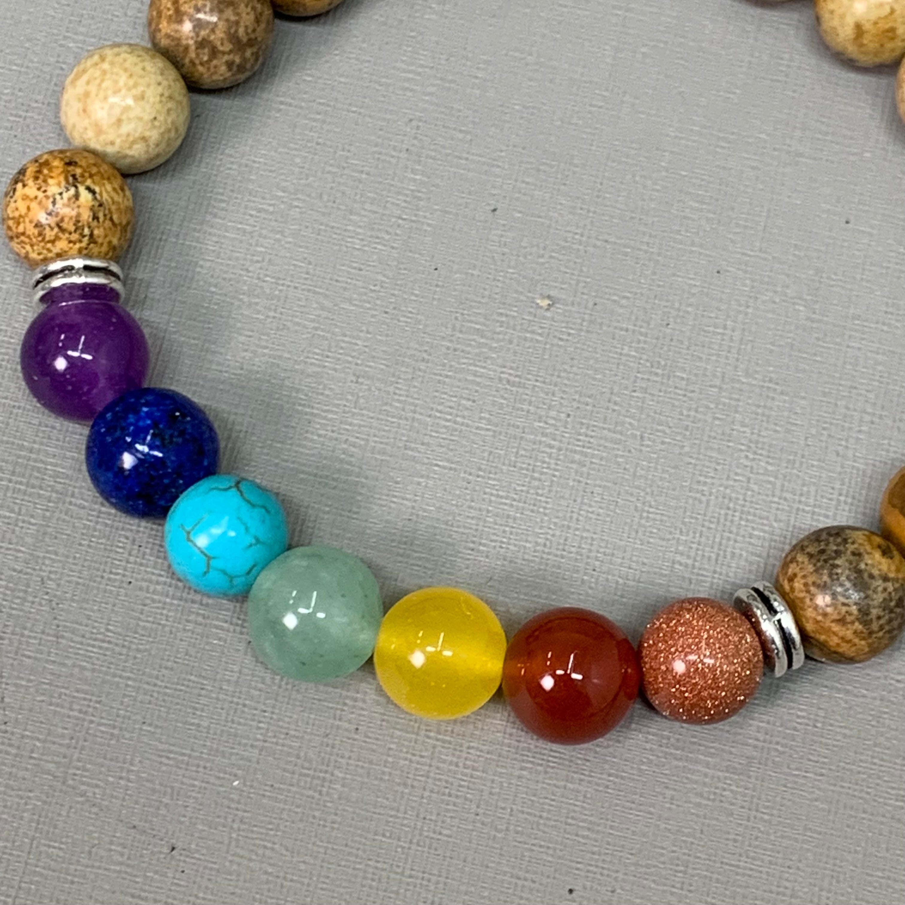 BEST WHOLESALE (12 PACK) Beaded Light Brown Rainbow Crystal Bracelets 3" New