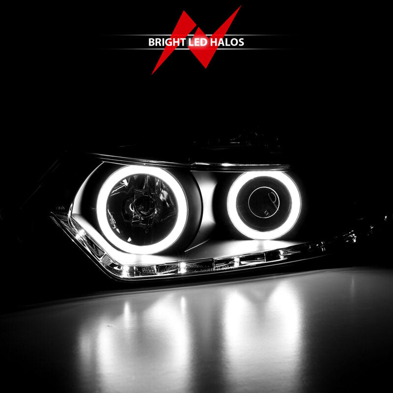 Anzo 2009-2012 Acura Tsx Projector Headlights w/ Halo Black (CCFL)