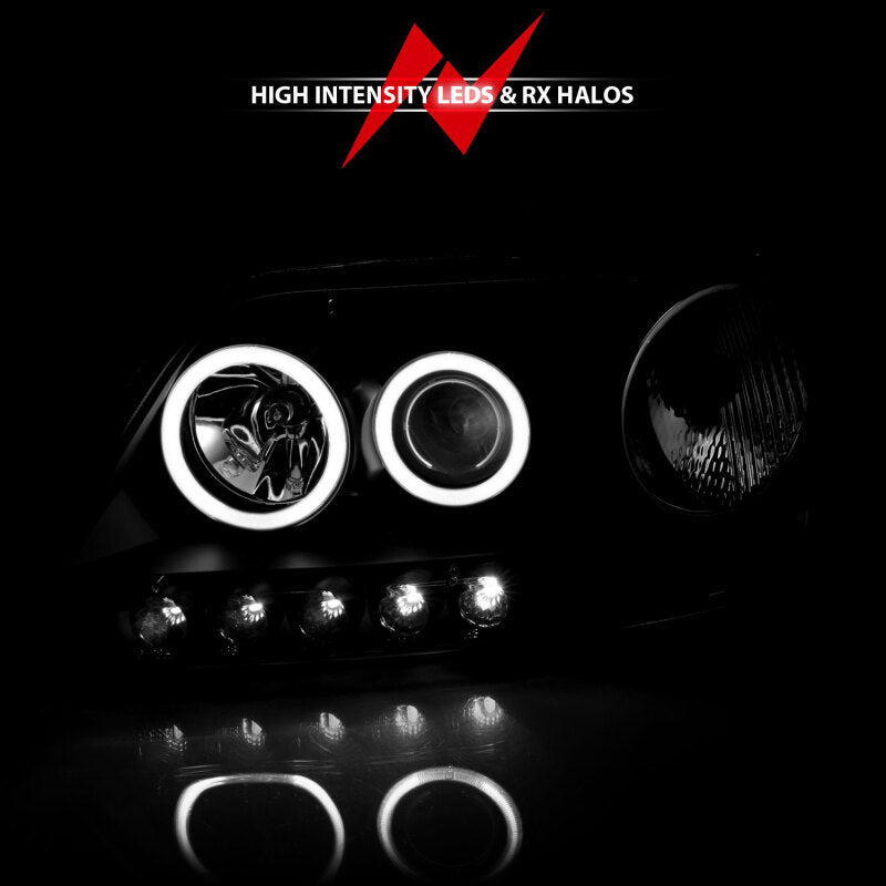 Anzo 1997-2003 Ford F-150 Projector Headlights w/ Halo Black (CCFL)