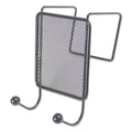 Universal Wire Mesh Partition Coat Hook, 4.13 x 5.25 x 6, Over-the-Door/Over-the-Panel Mount, Black