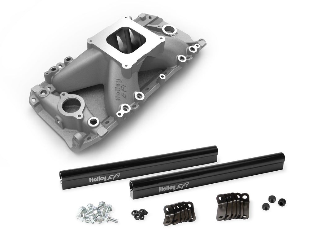Holley EFI Intake Manifold 396, 402, 427, 454, 502 for 4150 Style Flange, Oval Port Heads