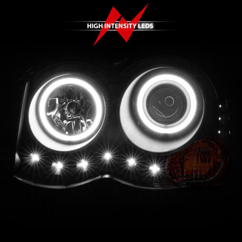 Anzo 2008-2010 Jeep Grand Cherokee Projector Headlights w/ Halo Black CCFL