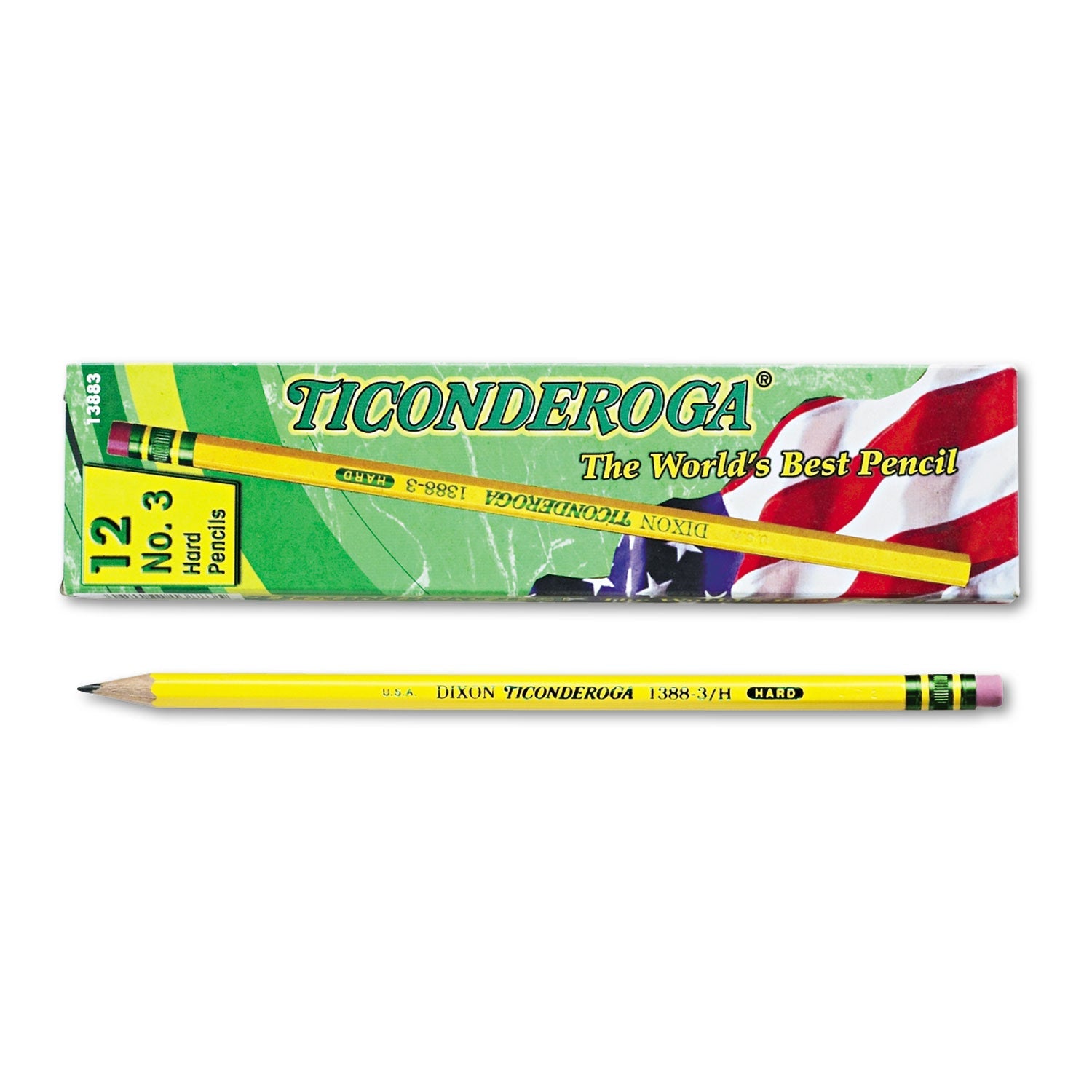 Ticonderoga Pencils, HB (#3), Black Lead, Yellow Barrel, Dozen