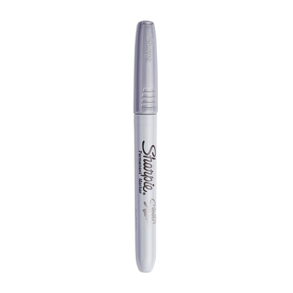 Sharpie Metallic Fine Point Permanent Markers, Fine Bullet Tip, Metallic Silver, 4/Pack