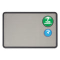 Quartet Contour Fabric Bulletin Board, 48 x 36, Gray Surface, Black Plastic Frame
