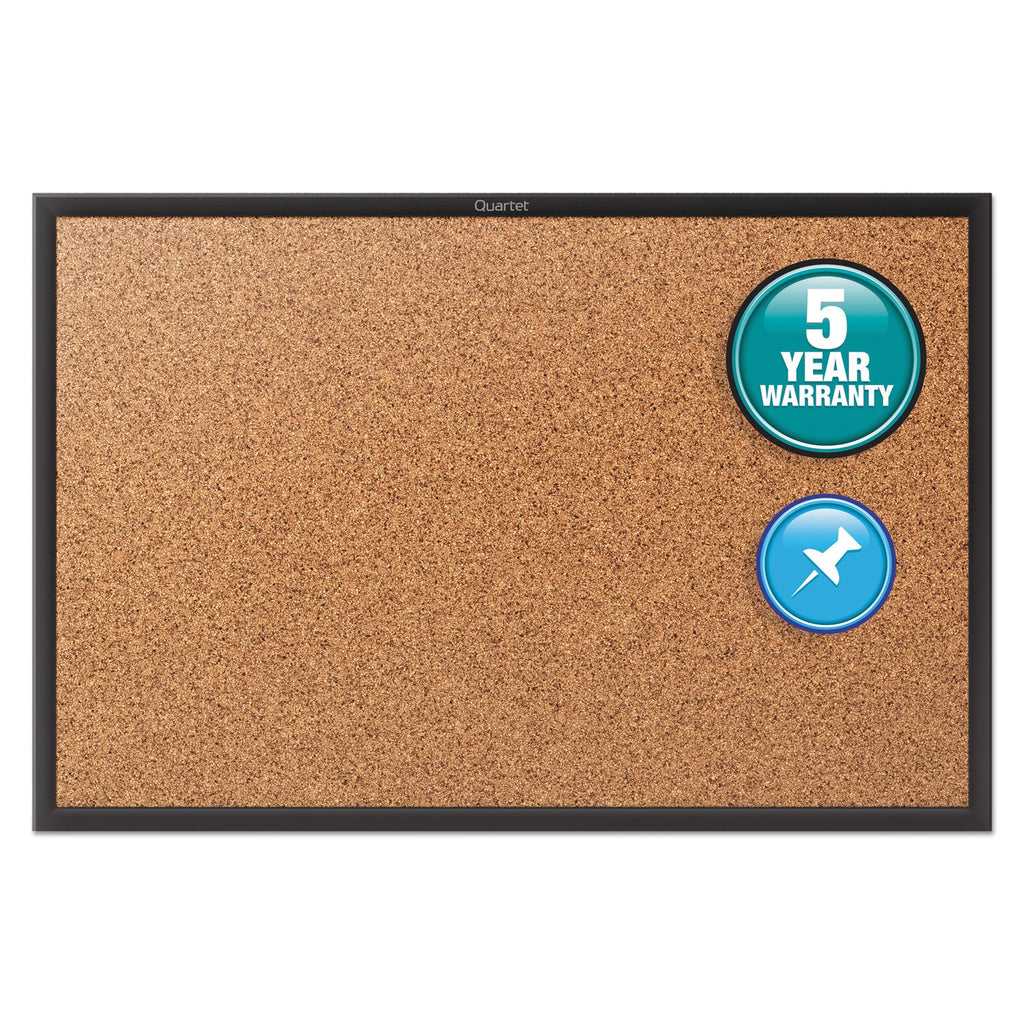 Quartet Classic Series Cork Bulletin Board, 48x36, Black Aluminum Frame