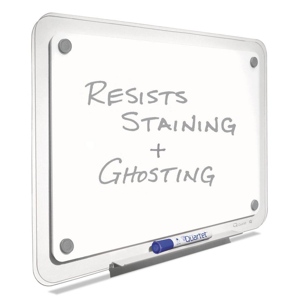 Quartet iQ Total Erase Board, 11 x 7, White, Clear Frame