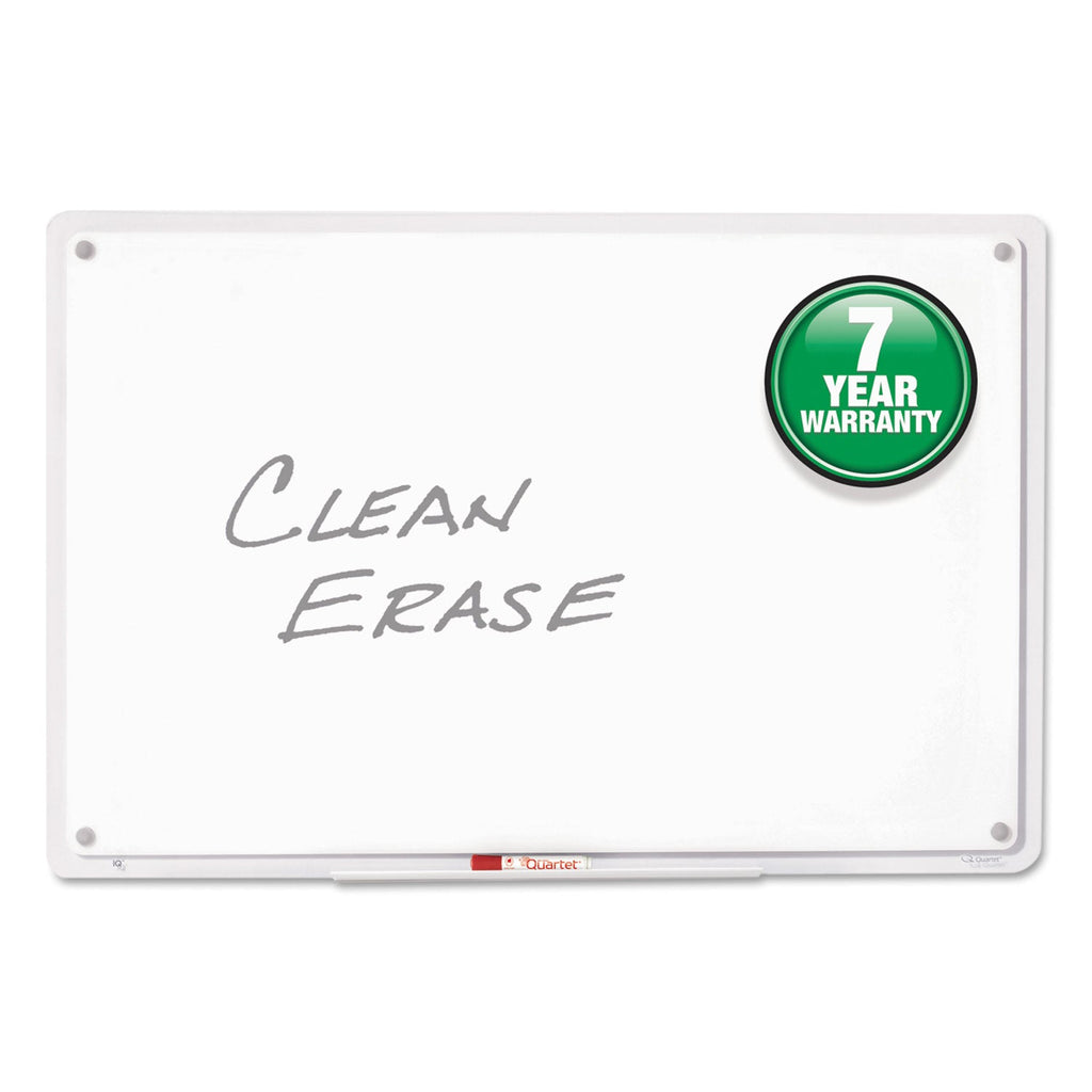 Quartet iQ Total Erase Board, 23 x 16, White, Clear Frame