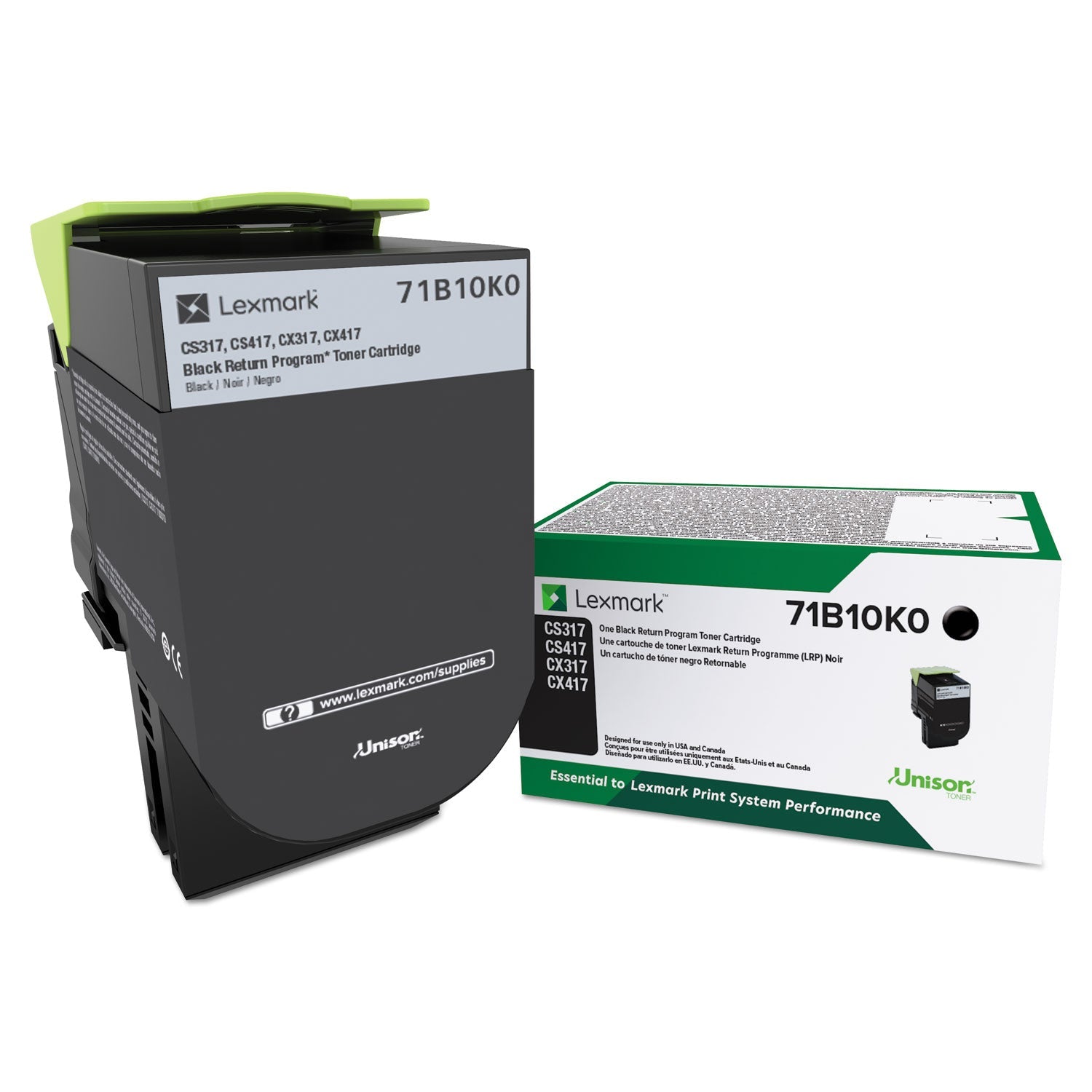 Lexmark 71B10K0 Unison Toner, 3,000 Page-Yield, Black