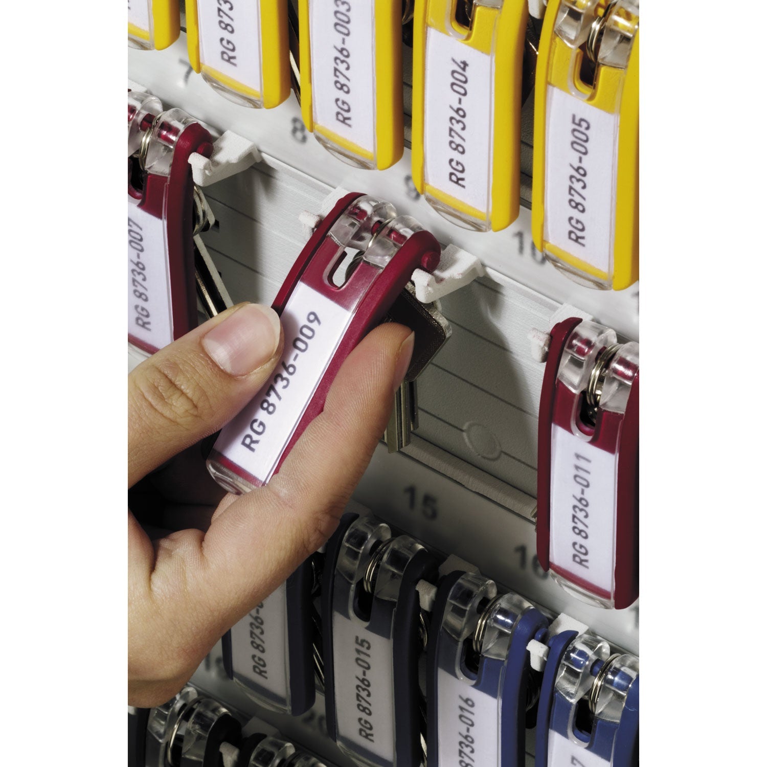 Durable Locking Key Cabinet, 36-Key, Brushed Aluminum, Silver, 11.75 x 4.63 x 11