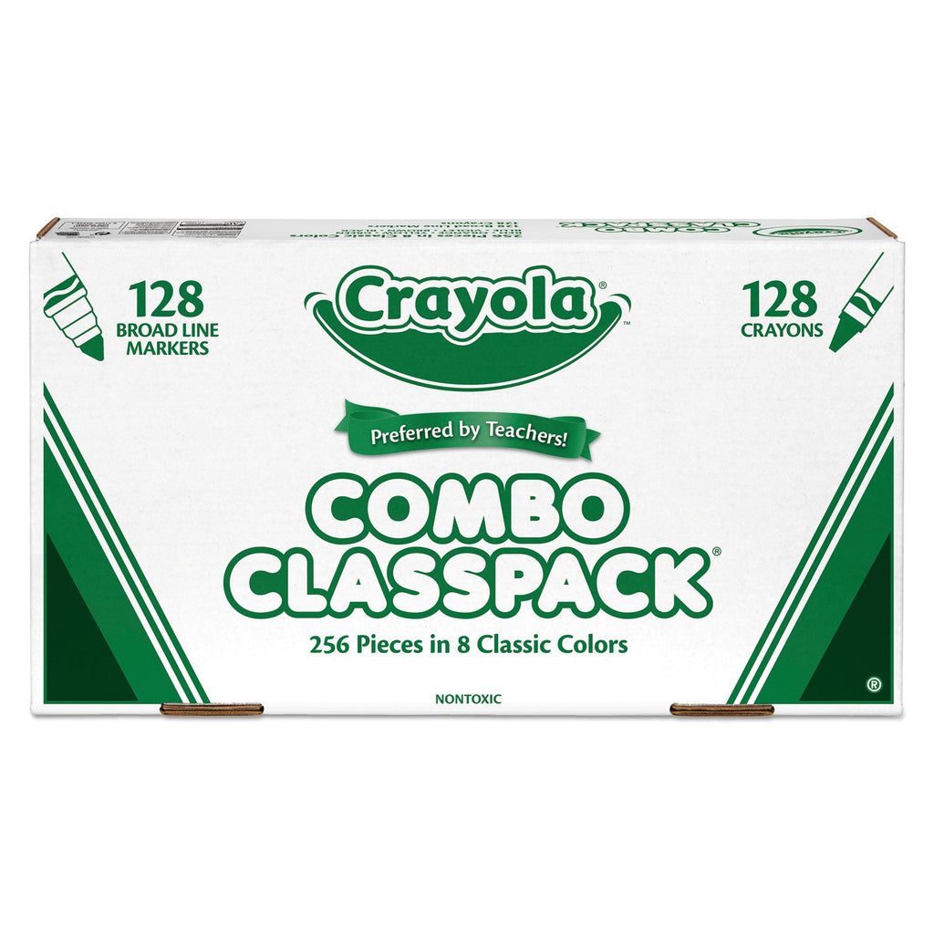 Crayola Crayons and Markers Combo Classpack, Eight Colors, 256/Set