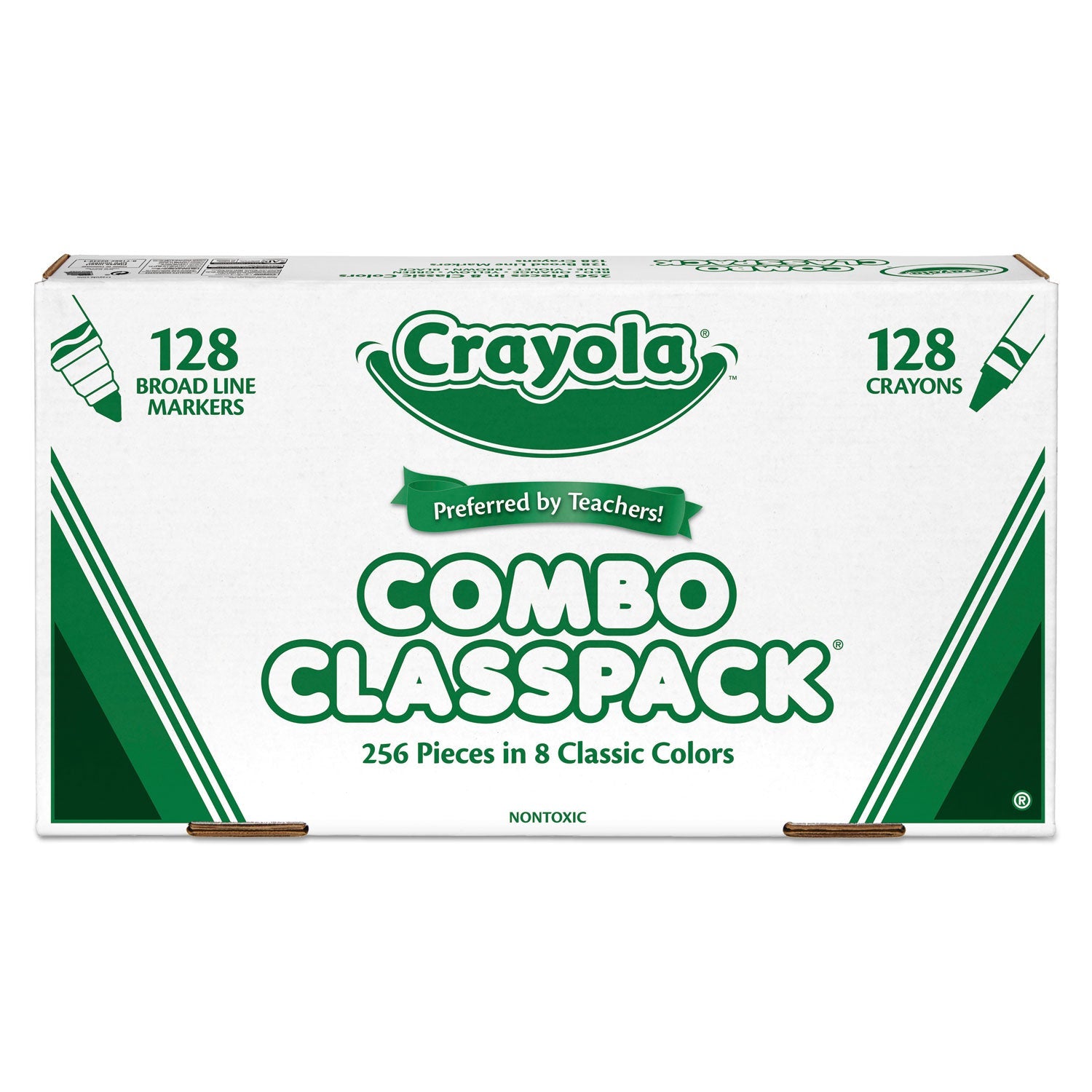 Crayola Crayons and Markers Combo Classpack, Eight Colors, 256/Set