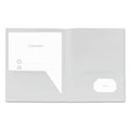 Universal Two-Pocket Plastic Folders, 100-Sheet Capacity, 11 x 8.5, White, 10/Pack