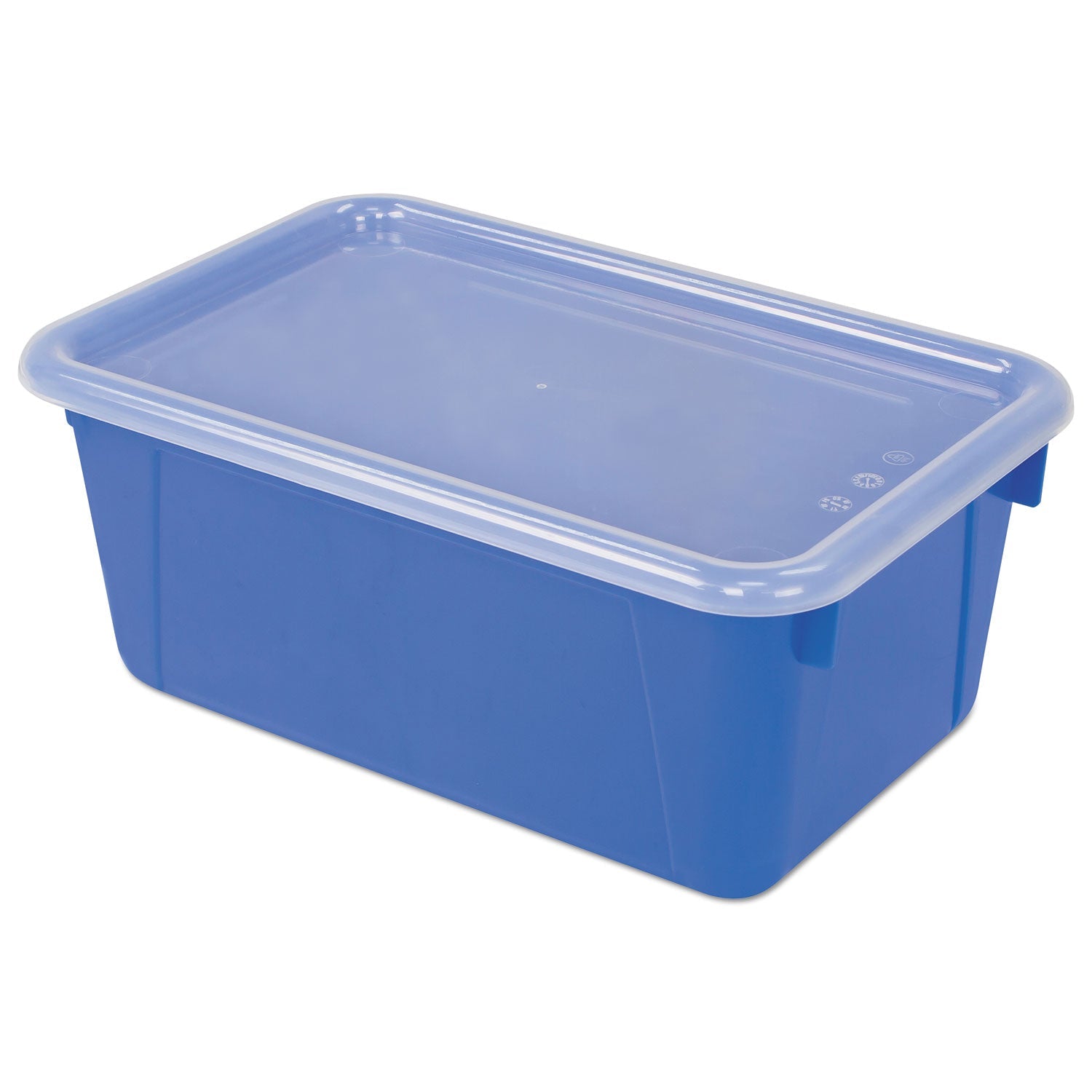 Storex Cubby Bins with Clear Lids, 12.25" x 7.75" x 5.13", Blue, 6/Pack