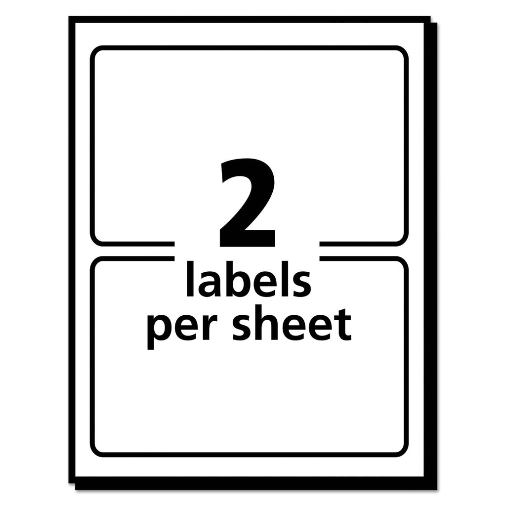Avery Printable Adhesive Name Badges, 3.38 x 2.33, Blue "Hello", 100/Pack