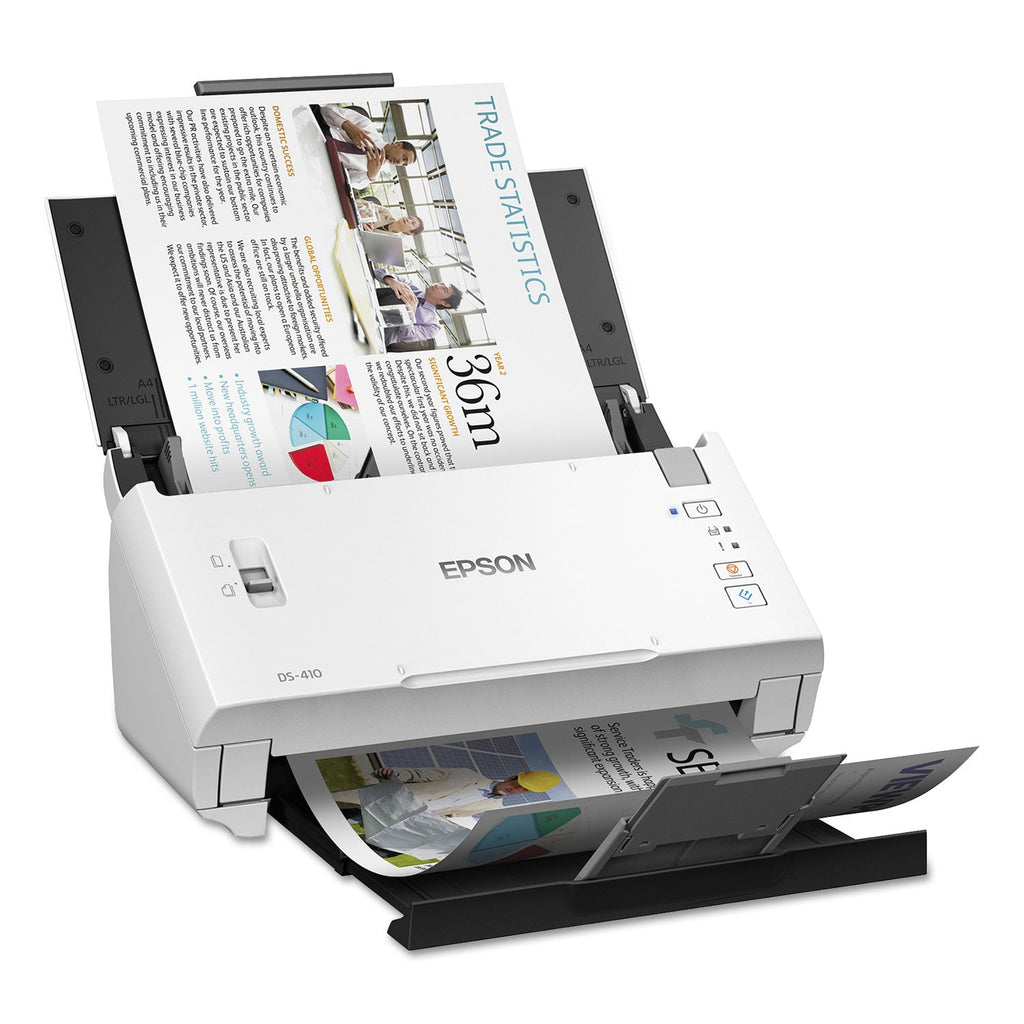 Epson DS-410 Document Scanner, 600 dpi Optical Resolution, 50-Sheet Duplex Auto Document Feeder