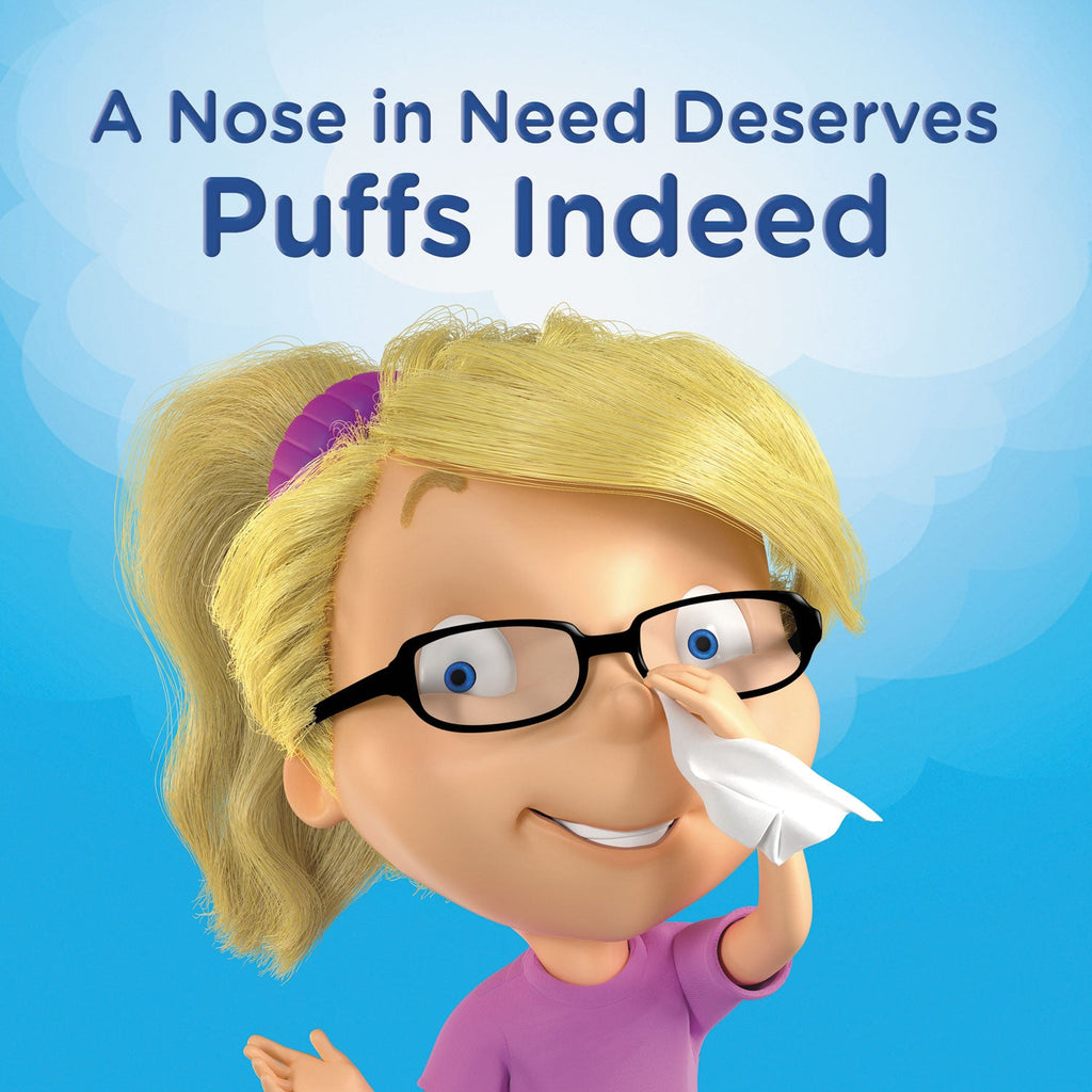 Puffs Facial Tissue, 2-Ply, White, 64 Sheets/Box, 24 Boxes/Carton