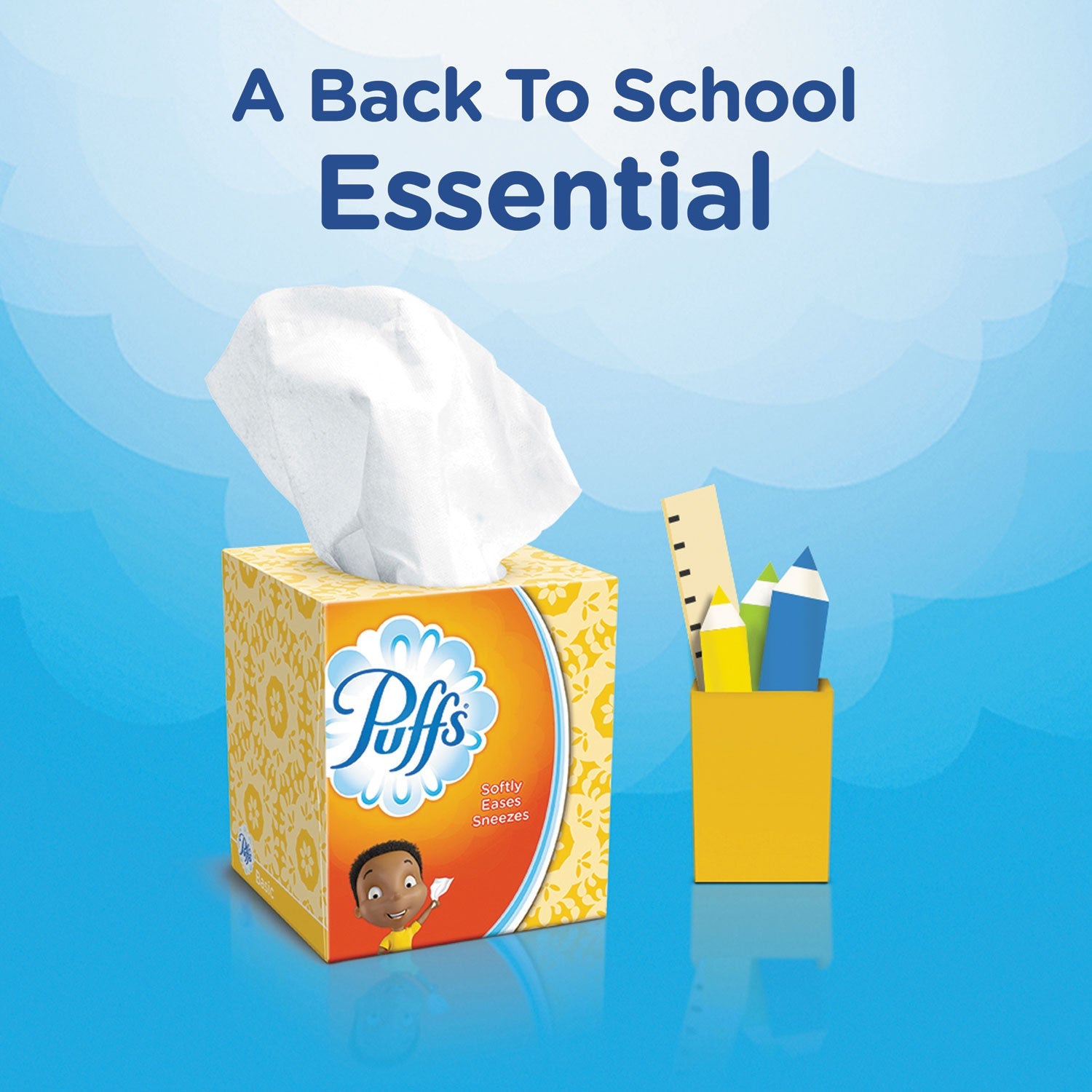 Puffs Facial Tissue, 2-Ply, White, 64 Sheets/Box, 24 Boxes/Carton