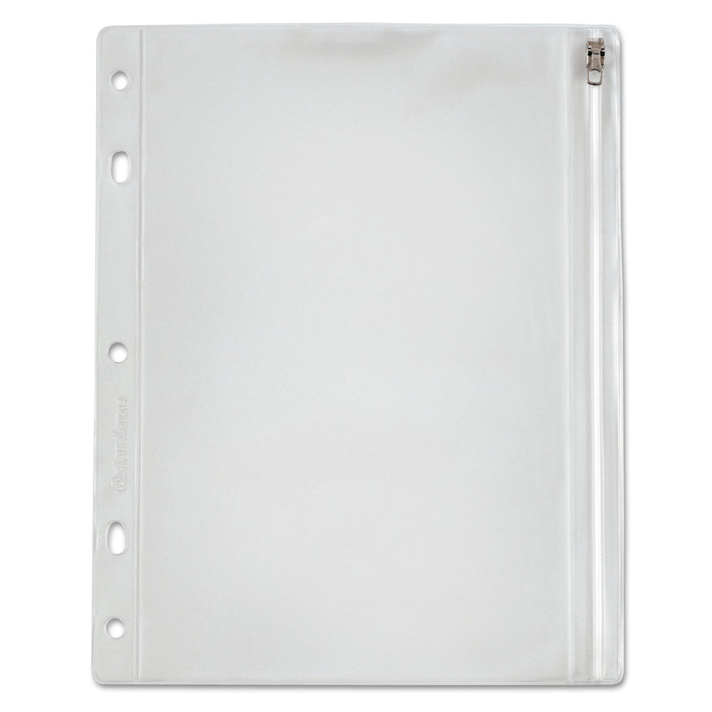 Oxford Zippered Ring Binder Pocket, 10.5 x 8, Clear