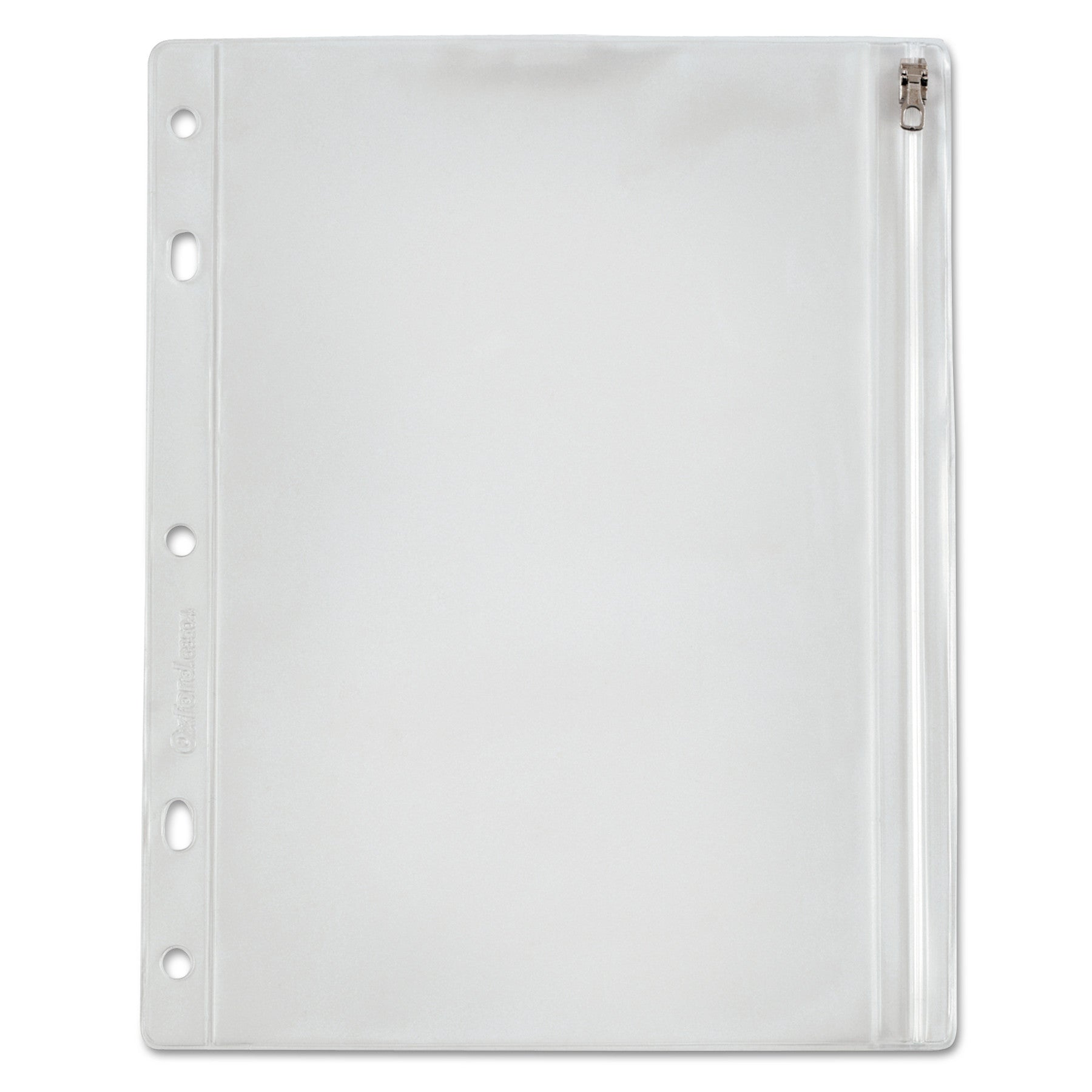 Oxford Zippered Ring Binder Pocket, 10.5 x 8, Clear