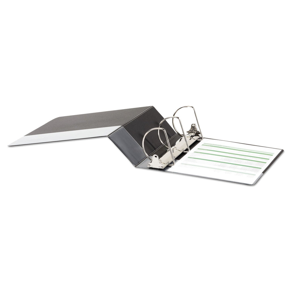 Universal Deluxe Non-View D-Ring Binder with Label Holder, 3 Rings, 4" Capacity, 11 x 8.5, Black