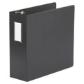 Universal Deluxe Non-View D-Ring Binder with Label Holder, 3 Rings, 4" Capacity, 11 x 8.5, Black