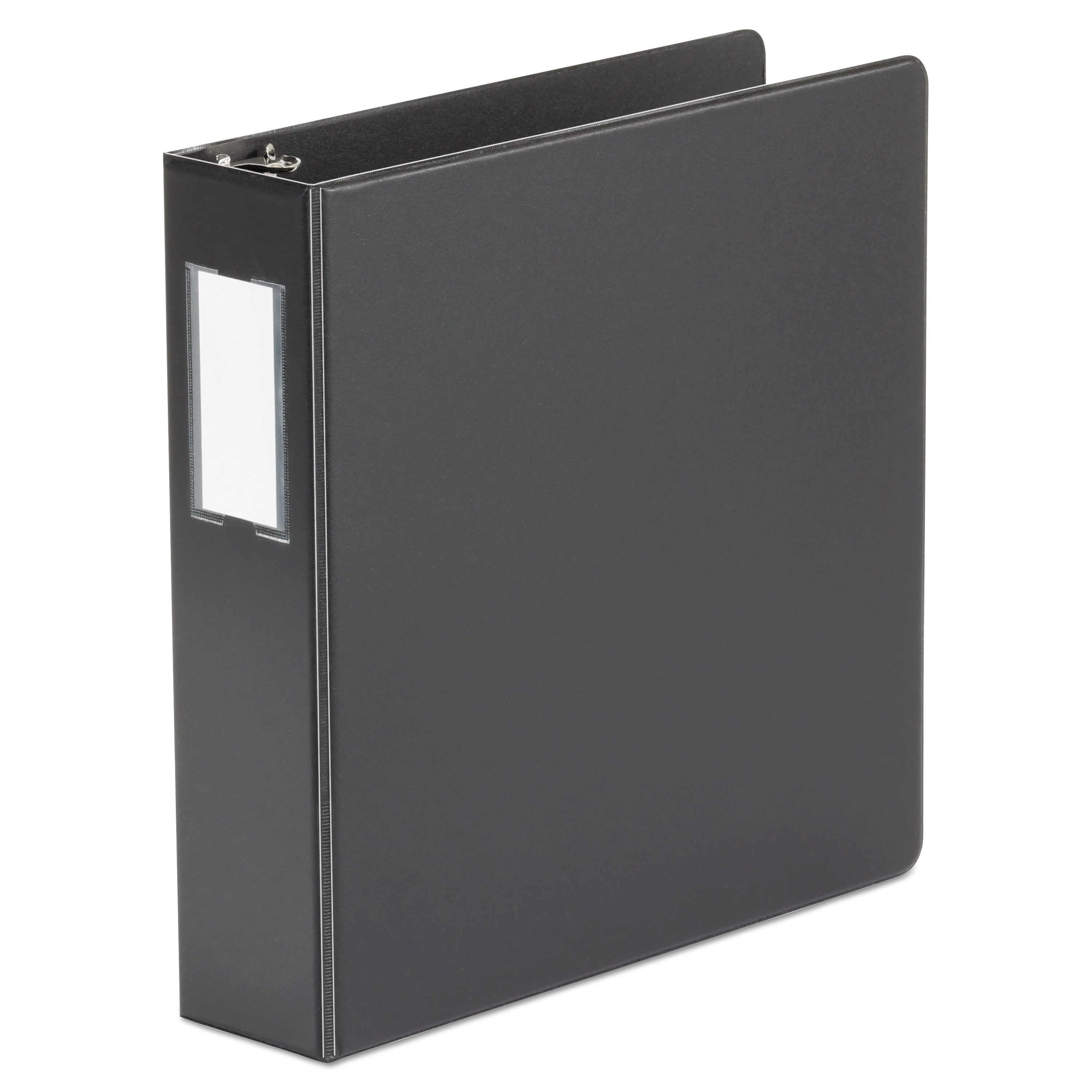 Universal Deluxe Non-View D-Ring Binder with Label Holder, 3 Rings, 2" Capacity, 11 x 8.5, Black