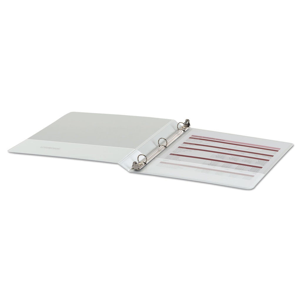 Universal Economy Round Ring View Binder, 3 Rings, 0.5" Capacity, 11 x 8.5, White