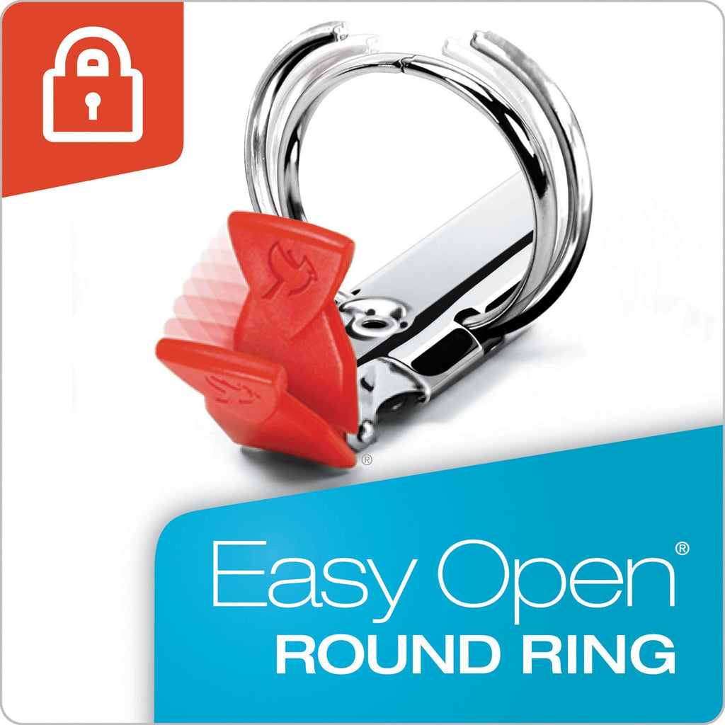 Cardinal Premier Easy Open ClearVue Locking Round Ring Binder, 3 Rings, 3" Capacity, 11 x 8.5, Black
