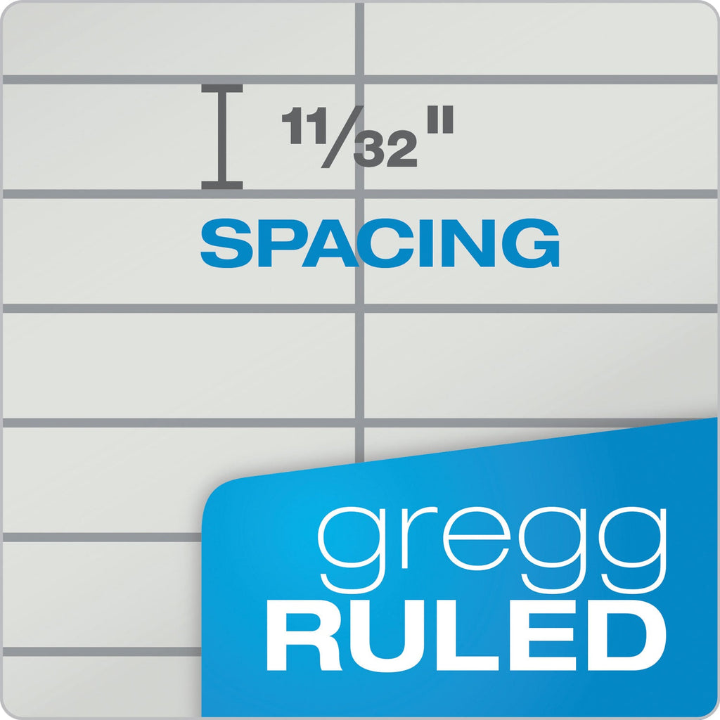 TOPS Prism Steno Pads, Gregg Rule, Gray Cover, 80 Gray 6 x 9 Sheets, 4/Pack