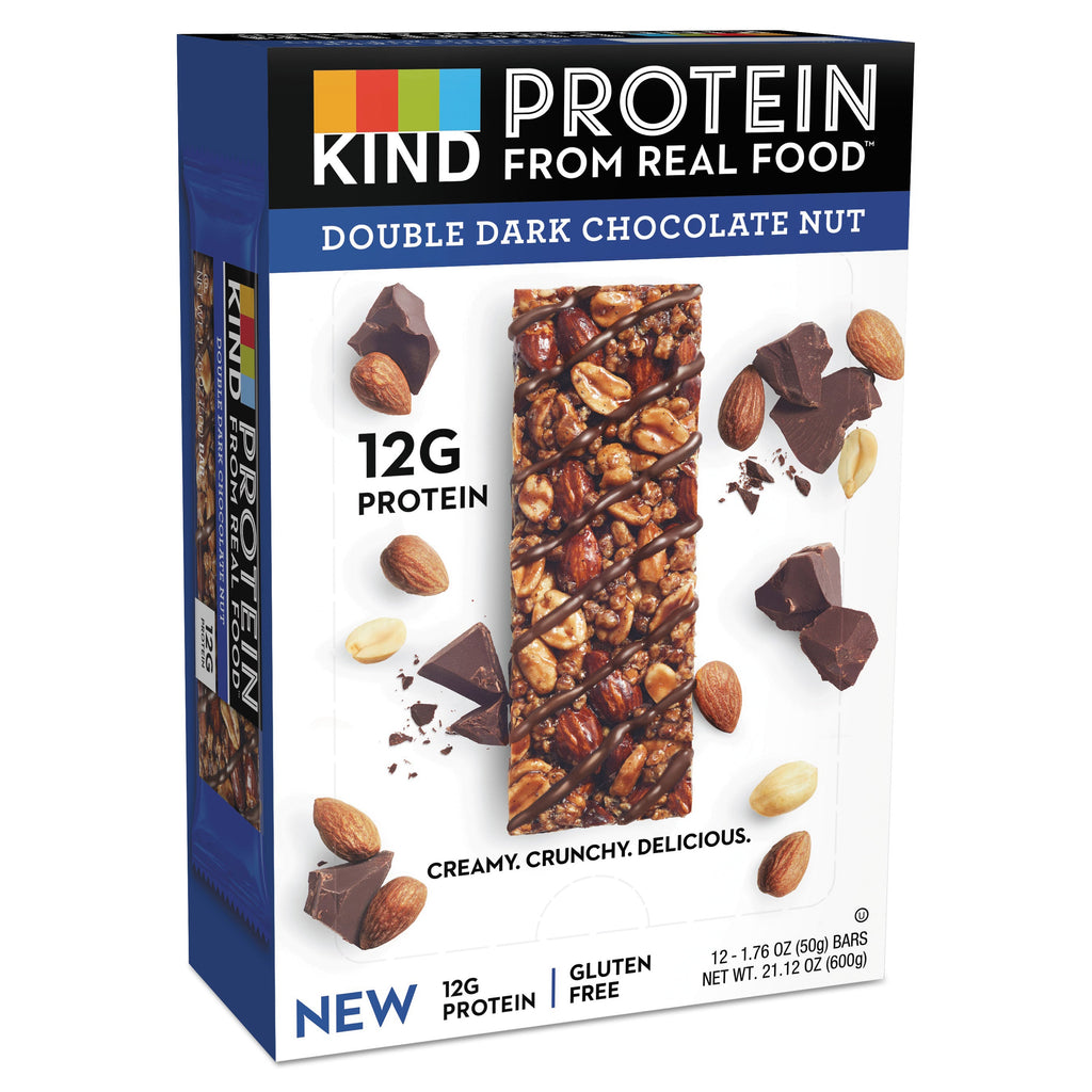 KIND Protein Bars, Double Dark Chocolate, 1.76 oz, 12/Pack