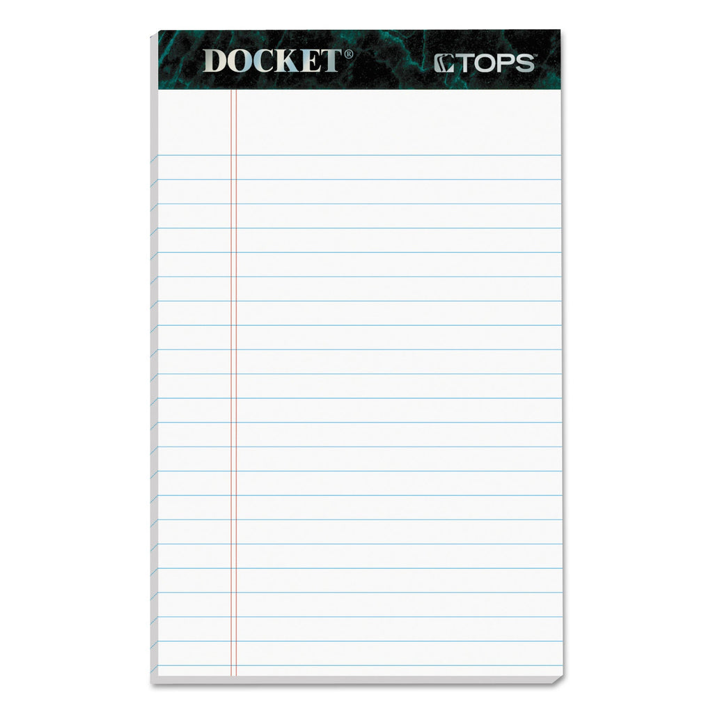 TOPS Docket Ruled Perforated Pads, Narrow Rule, 50 White 5 x 8 Sheets, 12/Pack