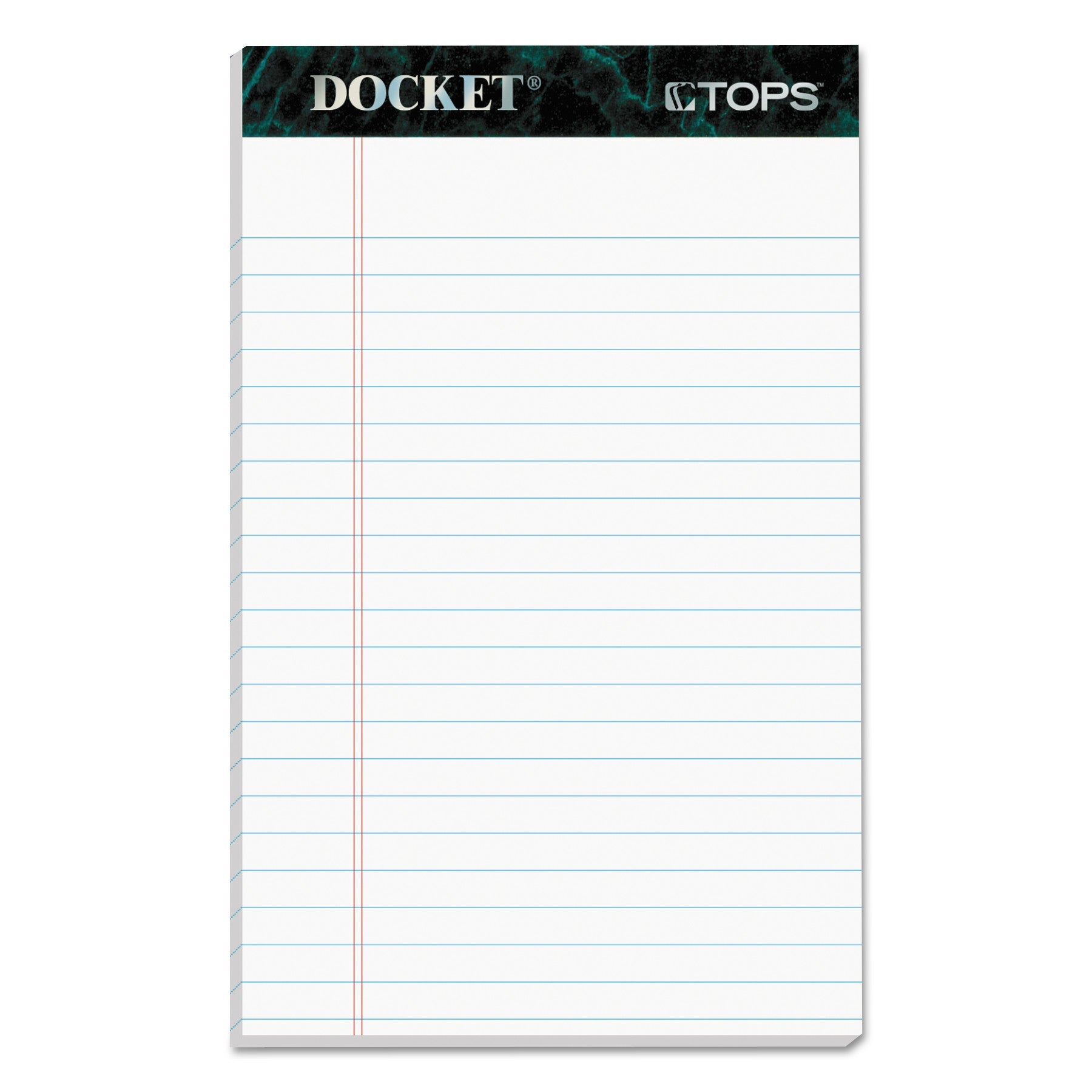 TOPS Docket Ruled Perforated Pads, Narrow Rule, 50 White 5 x 8 Sheets, 12/Pack
